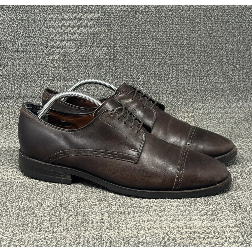 Allen Edmonds Madison Ave Mens 10.5 D Brown Leather Cap Toe Derby Dress Shoes